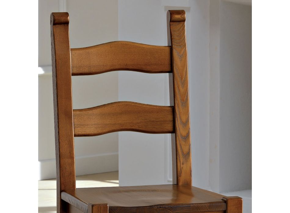 Chaise de cuisine classique en bois de hêtre massif Made in Italy - Lavinia Viadurini