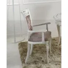 Chaise rembourrée classique en noyer ou bois blanc Made in Italy - Caligola Viadurini