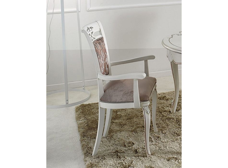 Chaise rembourrée classique en noyer ou bois blanc Made in Italy - Caligola Viadurini