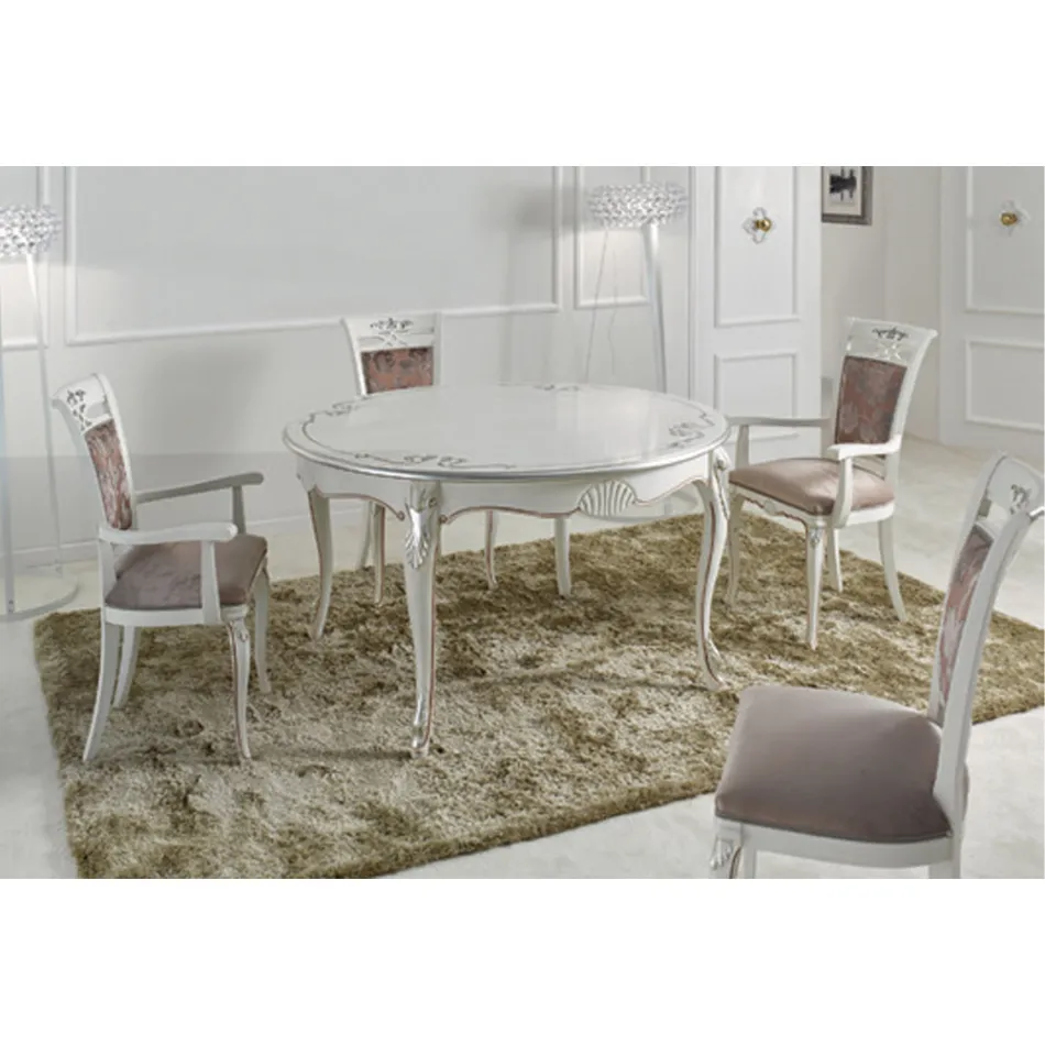 Chaise rembourrée classique en noyer ou bois blanc Made in Italy - Caligola Viadurini