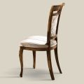 Chaise rembourrée classique en noyer ou bois blanc Made in Italy - Caligola