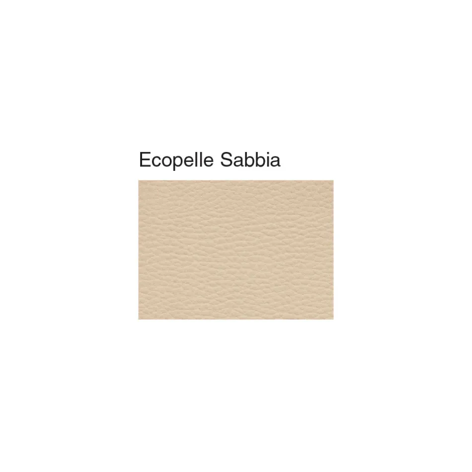 Chaise classique en bois de hêtre avec dossier décoré et écocuir - Milissa Viadurini