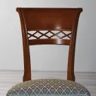 Chaise classique en bois de hêtre avec dossier décoré et tissu - Milissa Viadurini