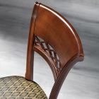 Chaise classique en bois de hêtre avec dossier décoré et tissu - Milissa Viadurini