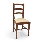 Chaise classique en bois avec assise en tissu, design italien - Baptiste Viadurini