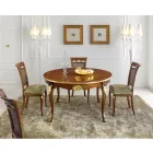 Chaise classique en bois de noyer avec assise rembourrée Made in Italy - Baroque Viadurini