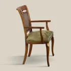 Chaise classique en bois de noyer avec assise rembourrée Made in Italy - Baroque Viadurini
