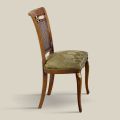 Chaise classique en bois de noyer avec assise rembourrée Made in Italy - Baroque