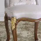 Chaise Classique en Bois de Noyer et Tissu Rembourré Made in Italy - Baroque Viadurini