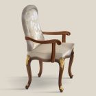 Chaise Classique en Bois de Noyer et Tissu Rembourré Made in Italy - Baroque Viadurini