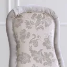 Chaise Classique en Bois de Noyer et Tissu Rembourré Made in Italy - Baroque Viadurini