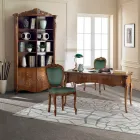 Chaise Classique en Noyer ou Bois Rembourré Doré Made in Italy - Imperator Viadurini