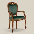 Chaise Classique en Noyer ou Bois Rembourré Doré Made in Italy - Imperator Viadurini