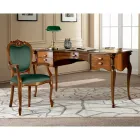 Chaise Classique en Noyer ou Bois Rembourré Doré Made in Italy - Imperator Viadurini