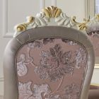 Chaise Classique Bois Blanc et Tissu Rembourré Made in Italy - Baroque Viadurini