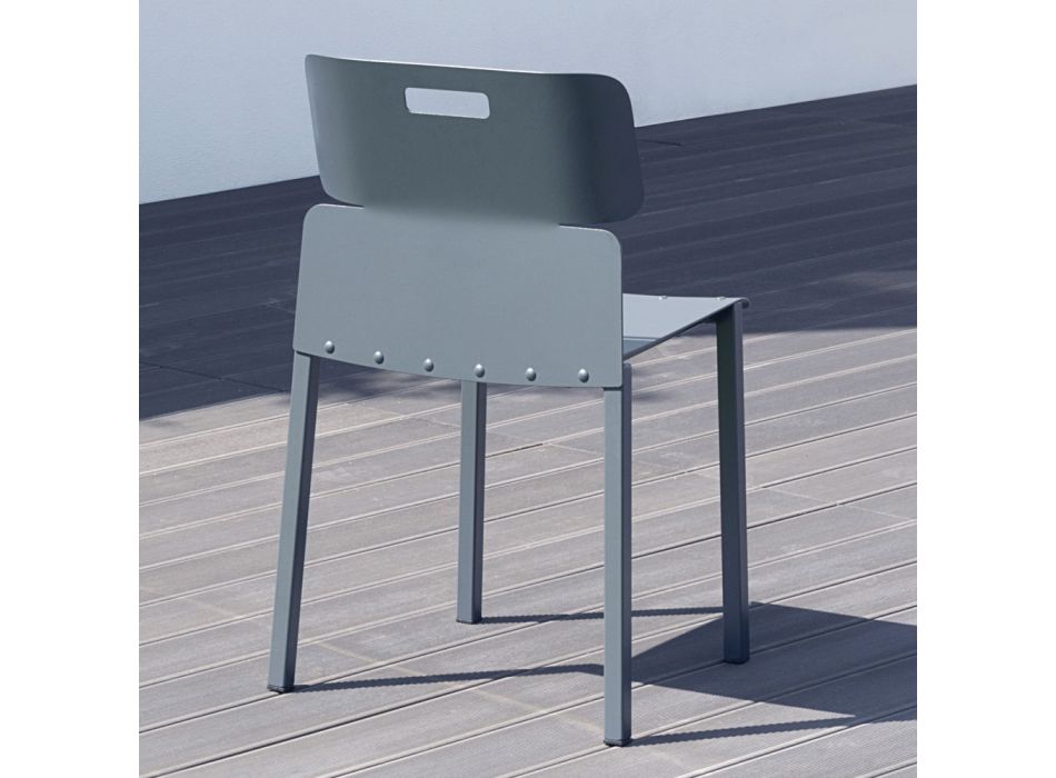 Chaise empilable colorée pour l'extérieur en aluminium Made in Italy - Dobla Viadurini