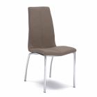 Chaise avec piètement en métal chromé et recouvert de simili cuir Ilda, 4 pz Viadurini