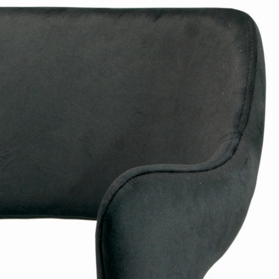 Chaise avec accoudoirs entièrement rembourrée et pieds en acier - Ravenna Viadurini