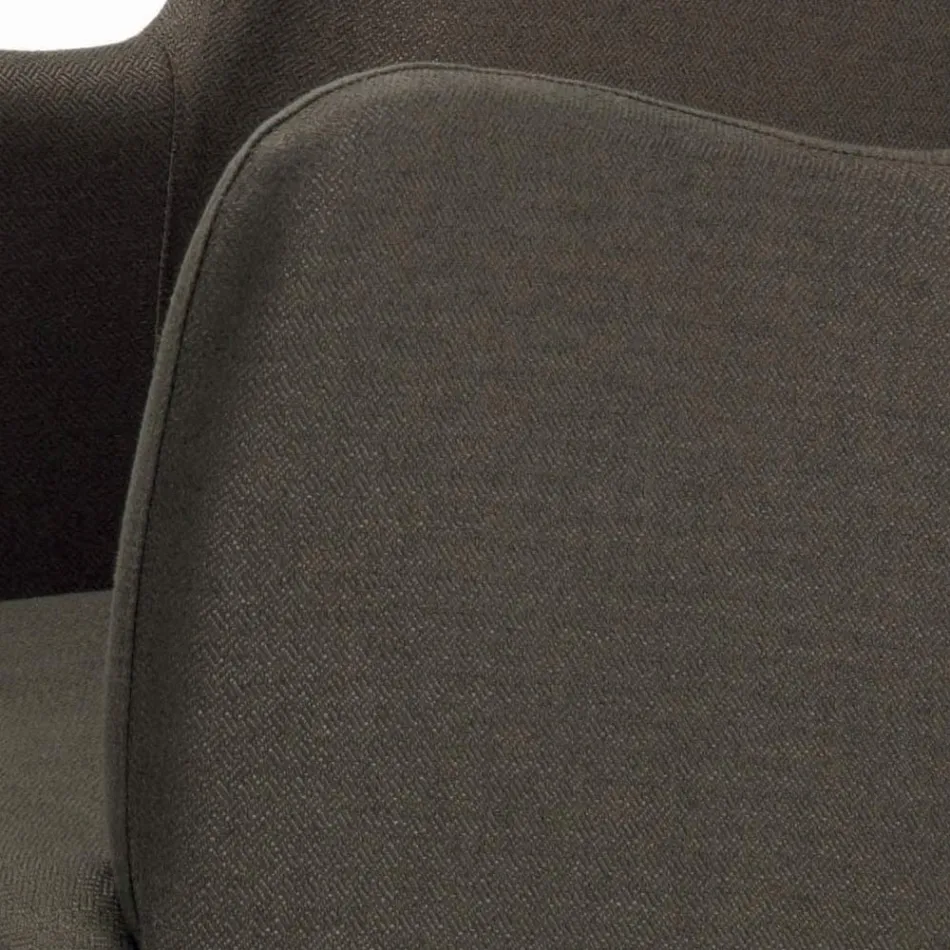 Chaise avec accoudoirs avec pieds en bois et assise rembourrée fabriquée en Italie - Bari Viadurini