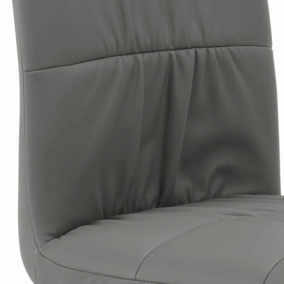 Chaise avec pieds en acier laqué et assise rembourrée fabriquée en Italie - Brescia Viadurini