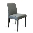 Chaise avec pieds en bois et assise en tissu antitache - Kandinsky Viadurini