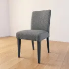 Chaise avec pieds en bois et assise en tissu antitache - Kandinsky Viadurini