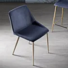 Chaise avec pieds en métal et assise en tissu monocoque fabriquée en Italie - Hinata Viadurini