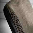 Chaise avec repose-pieds en tissu Vulcano et pieds en métal fabriquée en Italie - Amane Viadurini