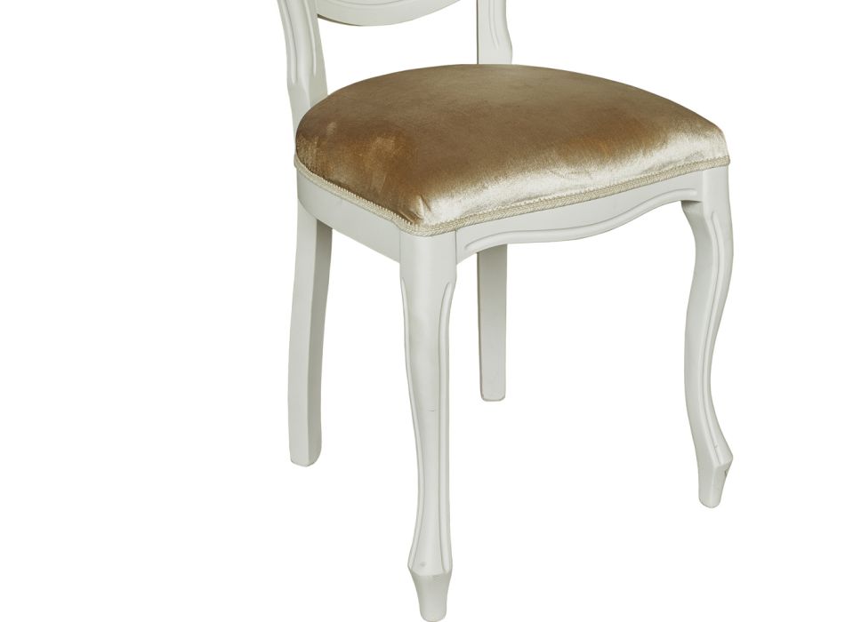 Chaise avec assise en mousse recouverte de tissu fabriquée en Italie - Iper Viadurini