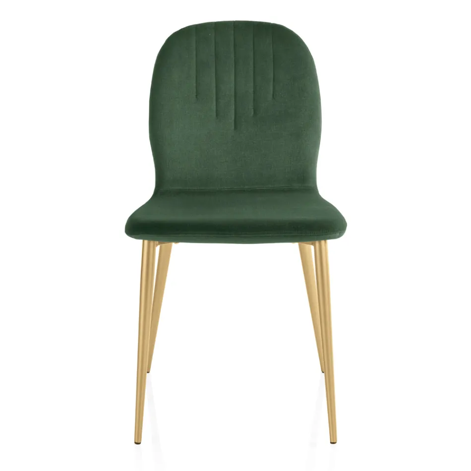 Chaise avec assise en tissu monocoque et pieds coniques fabriquée en Italie - Nezoku Viadurini