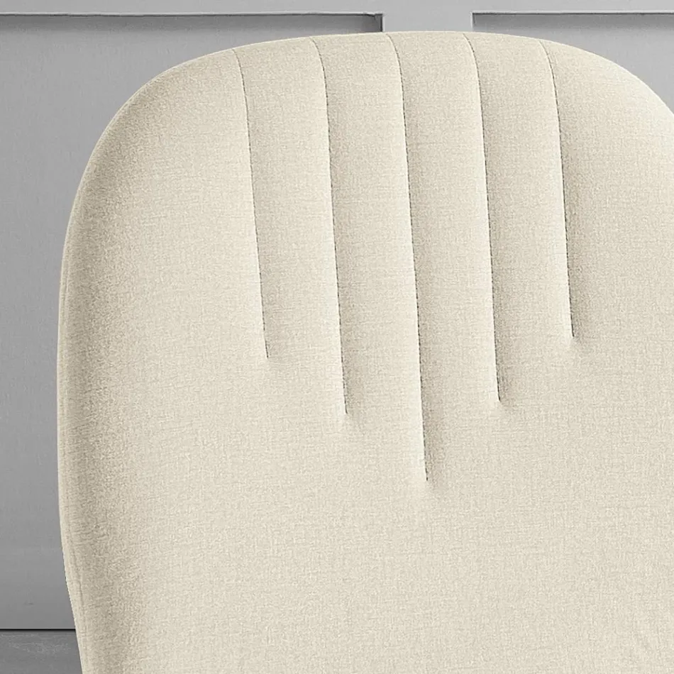 Chaise avec assise en tissu monocoque et pieds coniques fabriquée en Italie - Nezoku Viadurini