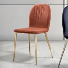 Chaise avec assise en tissu monocoque et pieds coniques fabriquée en Italie - Nezoku Viadurini