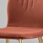Chaise avec assise en tissu monocoque et pieds coniques fabriquée en Italie - Nezoku Viadurini