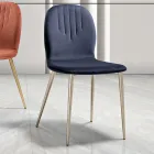 Chaise avec assise en tissu monocoque et pieds coniques fabriquée en Italie - Nezoku Viadurini