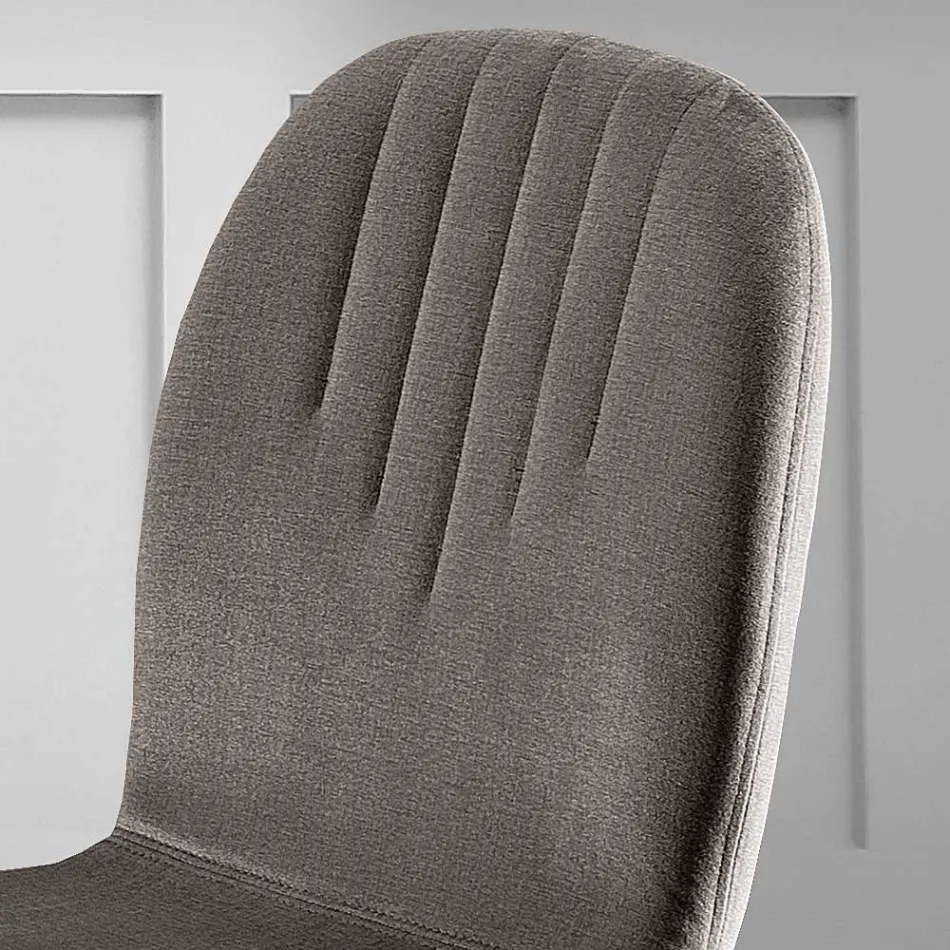 Chaise avec assise en tissu monocoque et pieds en bois fabriquée en Italie - Nezoku Viadurini