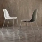Chaise avec structure chromée et coque en polypropylène Licata Viadurini