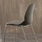 Chaise avec structure chromée et coque en polypropylène Licata Viadurini