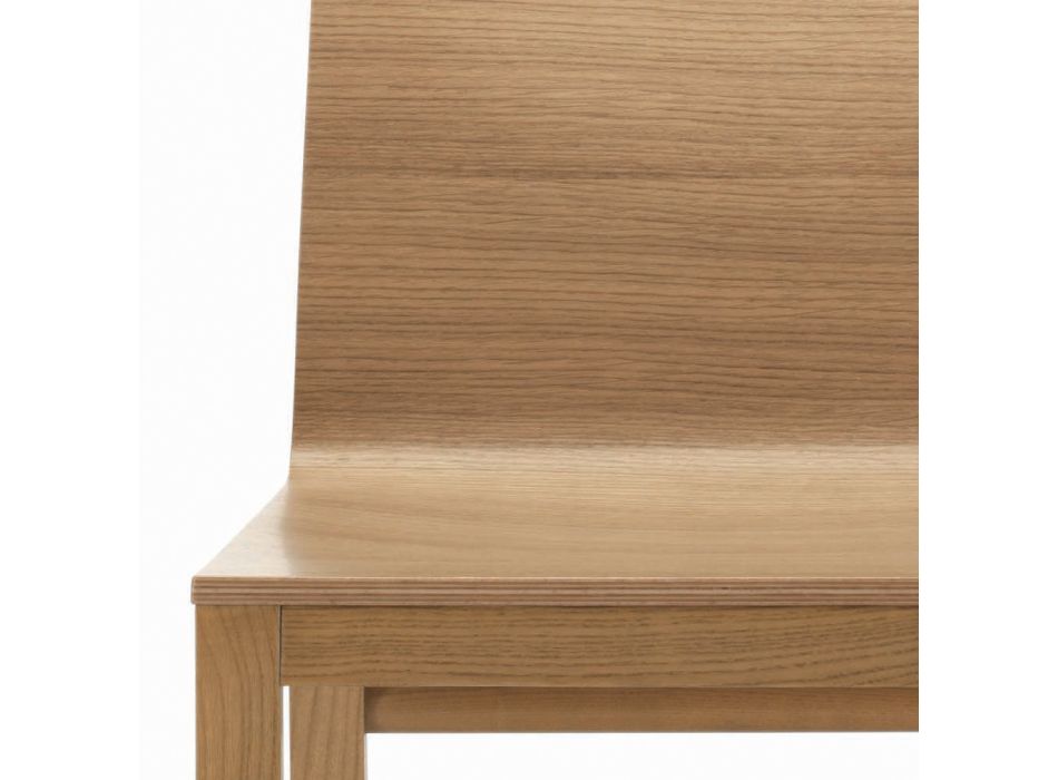 Chaise avec structure en frêne et coque en chêne fabriquée en Italie - Emilia Viadurini