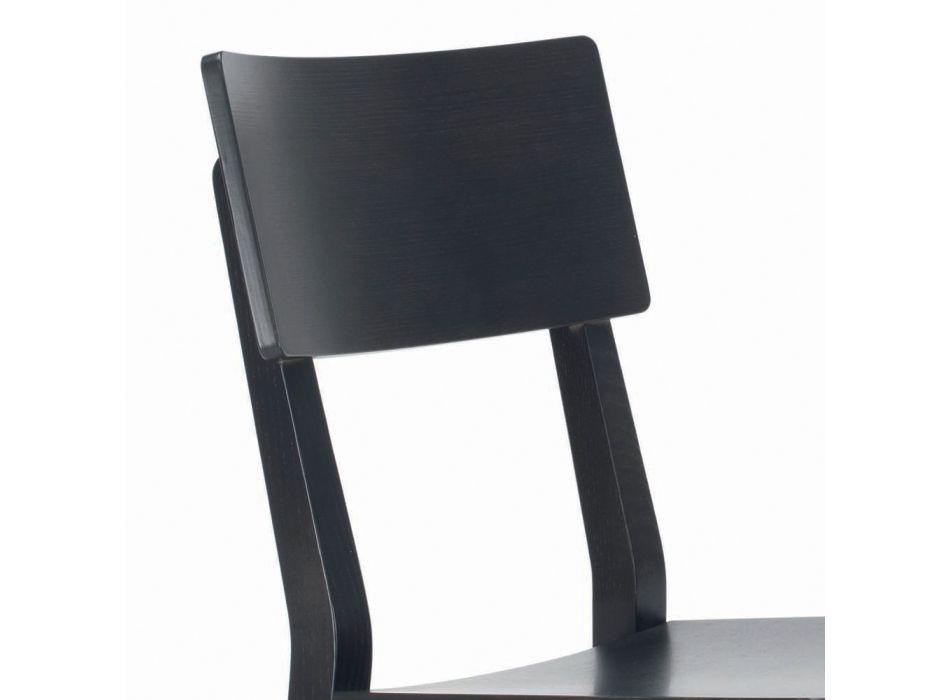 Chaise avec structure en frêne, assise et dossier en chêne - Calabria Viadurini