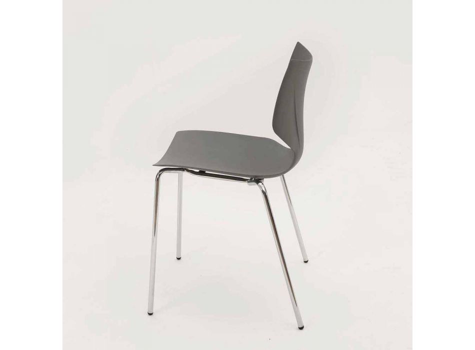 Chaise chromée de design moderne fabriquée en Italie Messina Viadurini