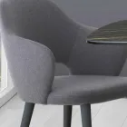 Chaise de cuisine avec accoudoirs en tissu et bois Made in Italy - Marchesi Viadurini