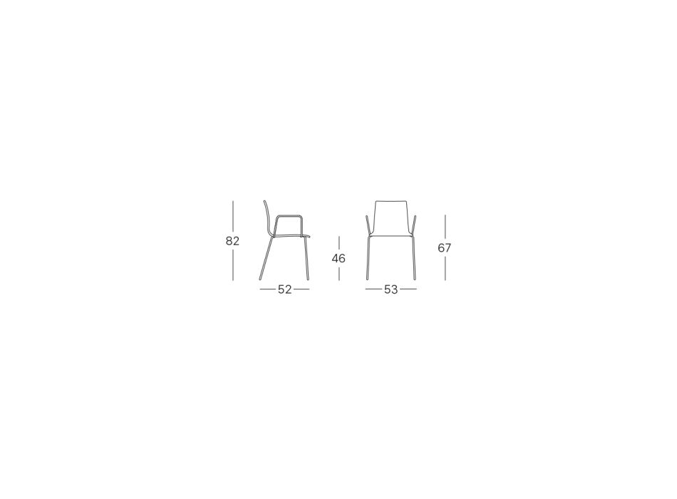 Chaise de cuisine avec assise en technopolymère Made in Italy 2 pièces - Ghirlanda Viadurini