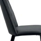 Chaise de cuisine en simili cuir et acier fabriquée en Italie 4 pièces - Alexia Viadurini