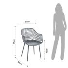 Chaise de cuisine en polypropylène mat avec pieds en acier 4 pièces - Beyonce Viadurini