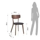 Chaise de Cuisine en Tissu avec Structure en Bois Massif 2 Pièces - Tonino Viadurini