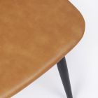 Chaise de Cuisine ou de Salon Design Vintage en Acier et Eco-cuir 2 Pcs - Rekko Viadurini
