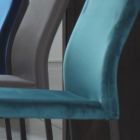 Chaise de cuisine avec pieds en métal et assise en velours, 4 pièces - Darvina Viadurini
