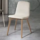 Chaise de cuisine design en bois et tissu fabriquée en Italie, Egizia Viadurini