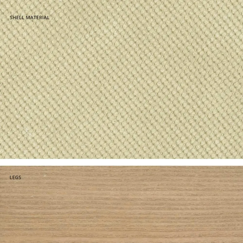 Chaise de cuisine design en bois et tissu fabriquée en Italie, Egizia Viadurini