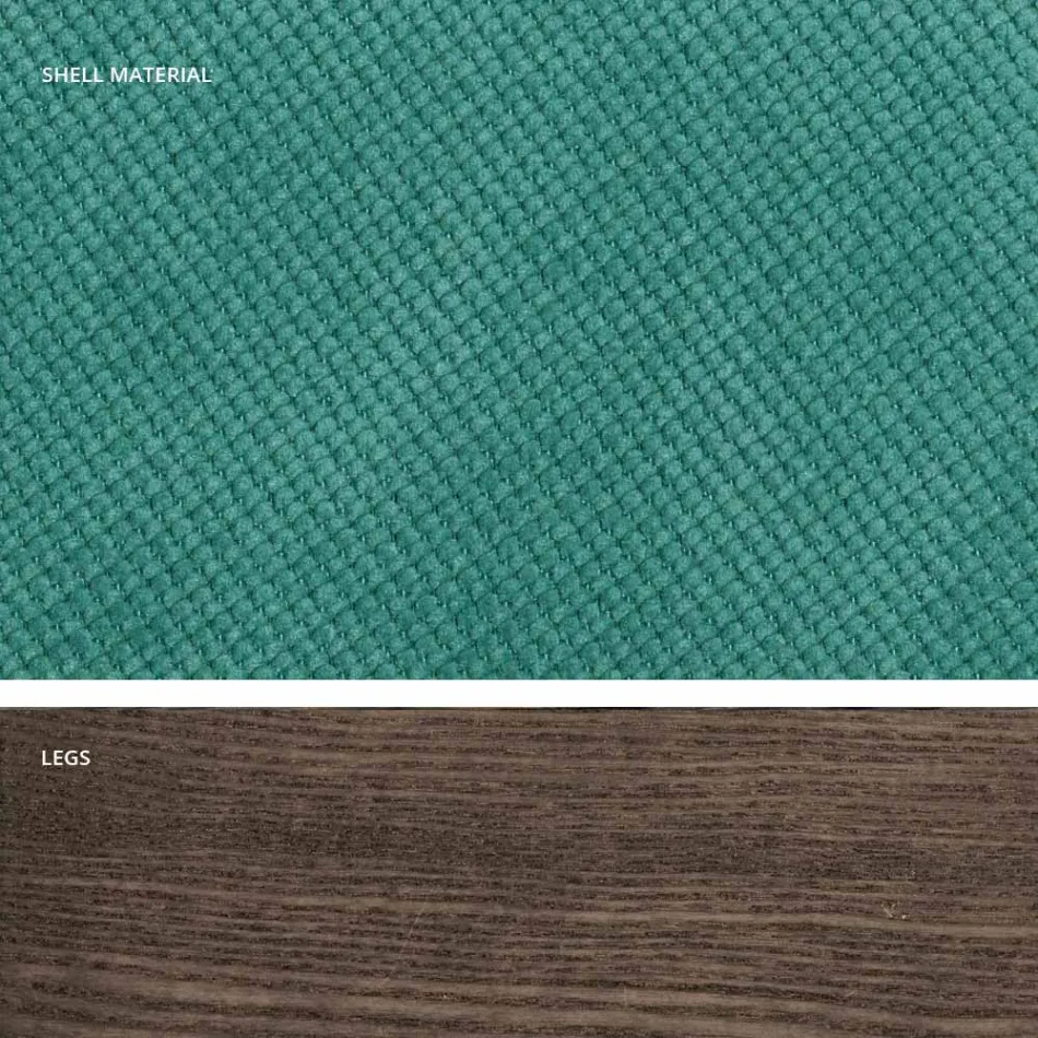 Chaise de cuisine design en bois et tissu fabriquée en Italie, Egizia Viadurini